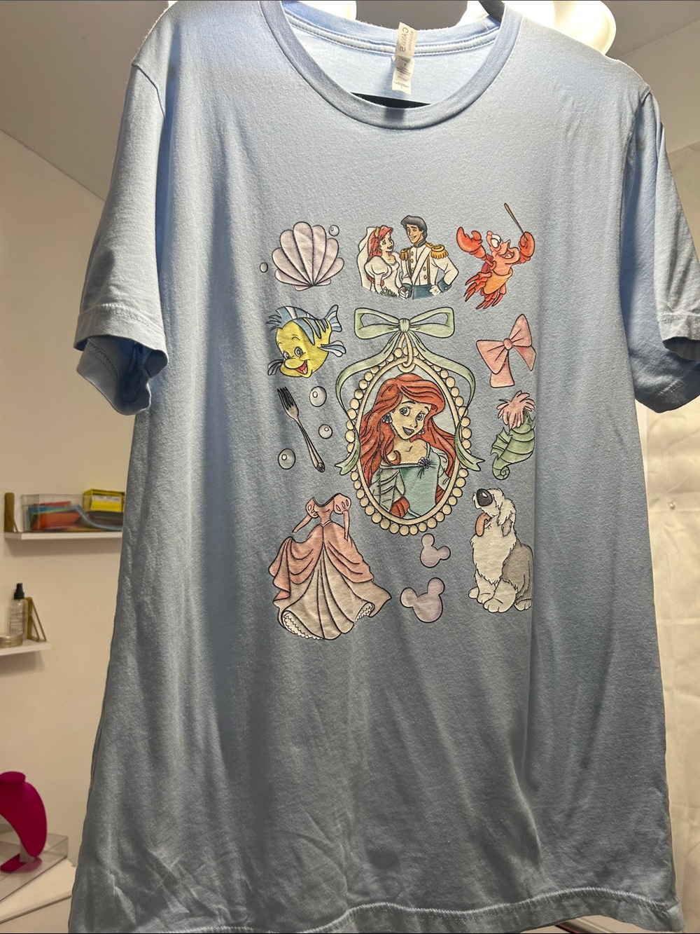 Disney Light Blue Ariel and Friends Graphic Tee